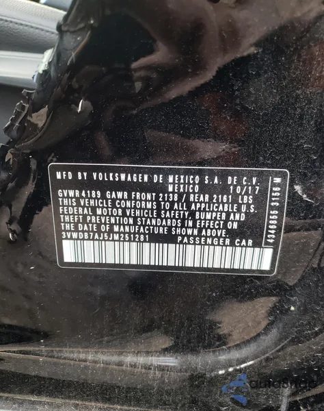 2018 Volkswagen Jetta Se from USA, damaged, VIN 3VWDB7AJ5JM251281
